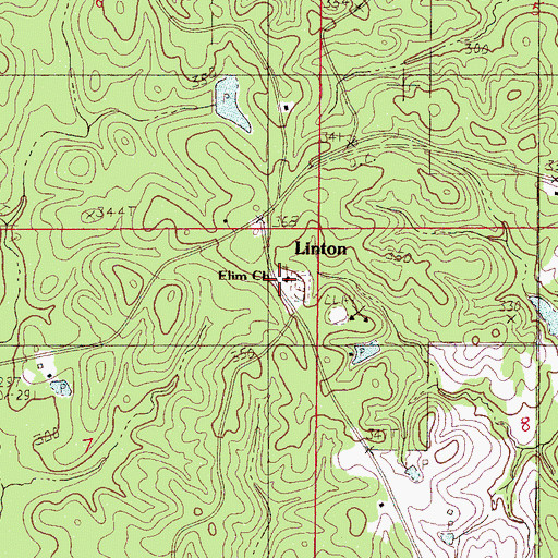 Topographic Map of Elim School (historical), MS