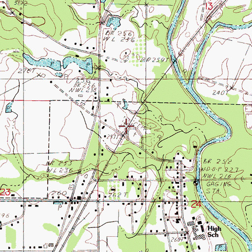 Topographic Map of Enterprise Cemetery, MS