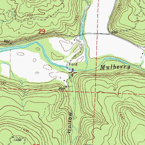 Topographic Map of Butts Hollow, AR