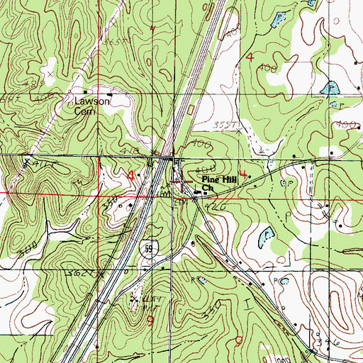 Topographic Map of Pine Hill Cemetery, MS
