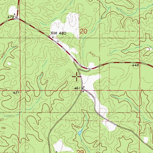 Topographic Map of Pine Ridge School (historical), MS