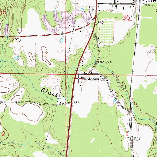 Topographic Map of Saint John School (historical), MS