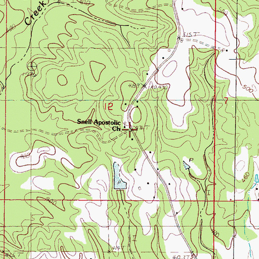 Topographic Map of Snell School (historical), MS