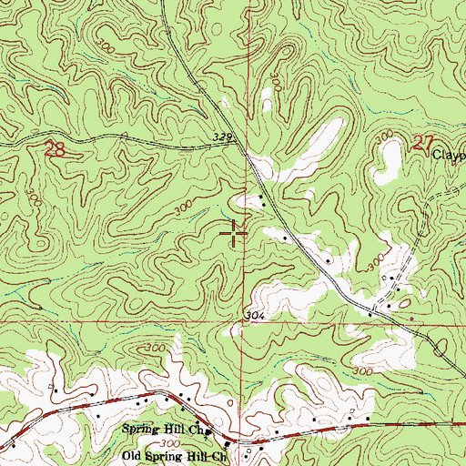 Topographic Map of Spring Hill Negro School (historical), MS