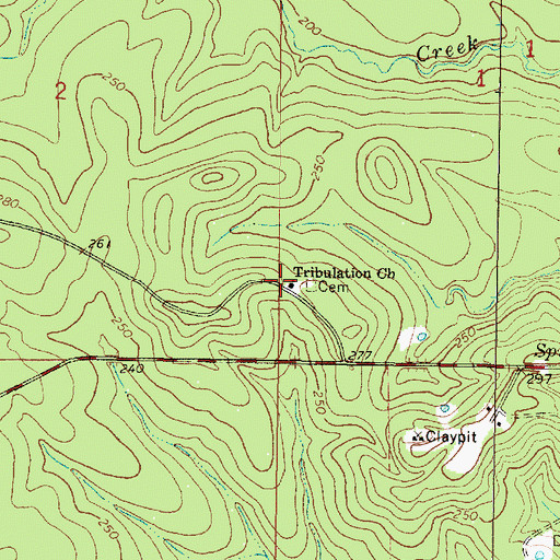 Topographic Map of Tribulation School (historical), MS