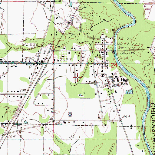 Topographic Map of West Enterprise, MS