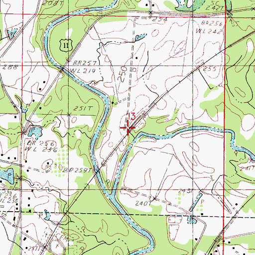 Topographic Map of White House (historical), MS