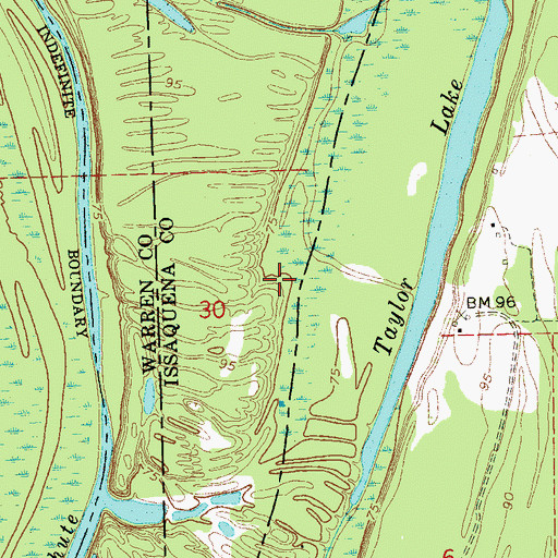Topographic Map of Dalneys Landing, MS