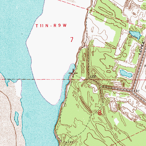 Topographic Map of Shipland Plantation Landing, MS