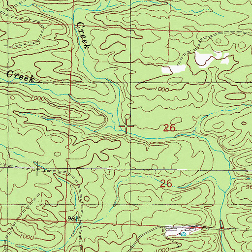 Topographic Map of Camp Creek, AR