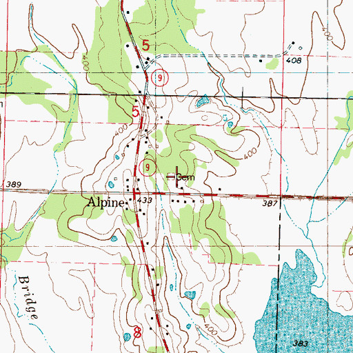 Topographic Map of Damascus Cemetery, MS
