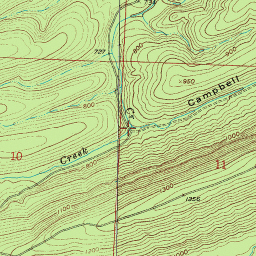 Topographic Map of Campbell Hollow, AR