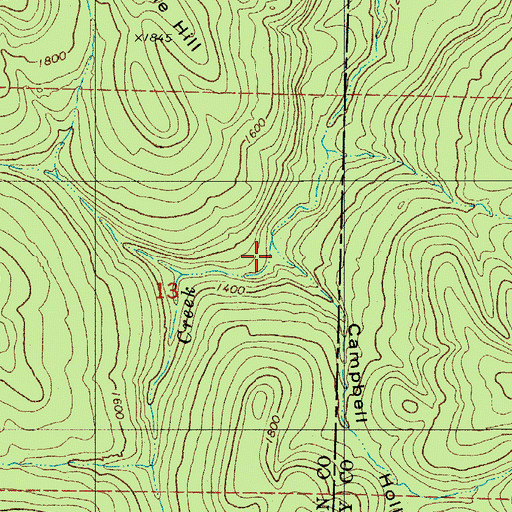 Topographic Map of Campbell Hollow, AR