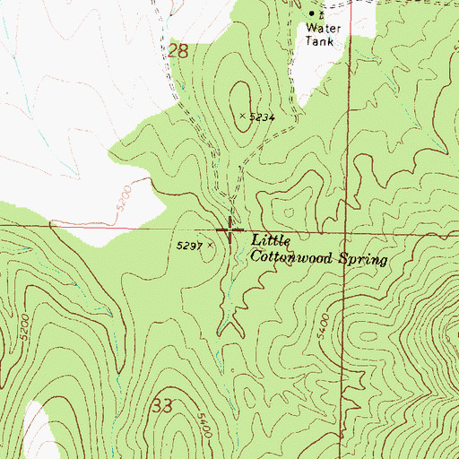 Topographic Map of Little Cottonwood Spring, AZ