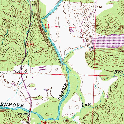 Topographic Map of Canady Branch, AR
