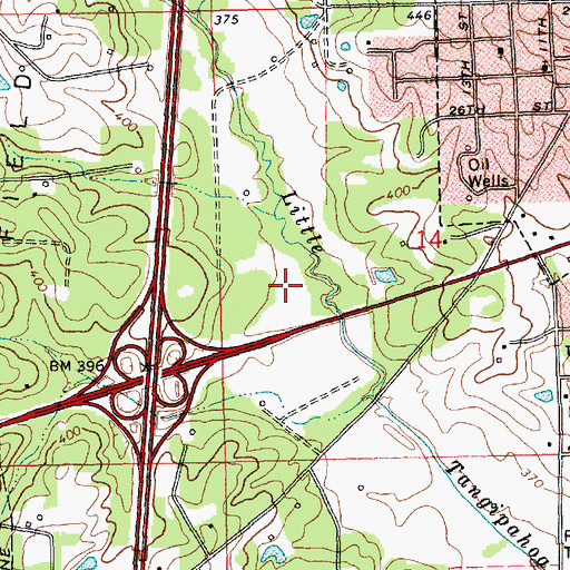 Topographic Map of Andrews Cemetery, MS