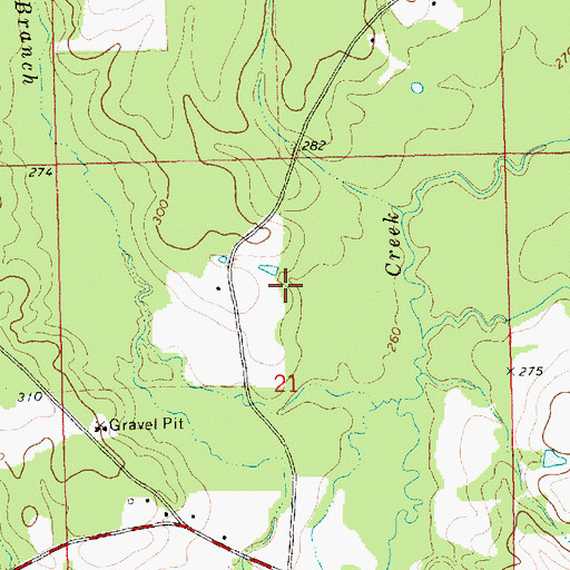 Topographic Map of Ard Cemetery, MS