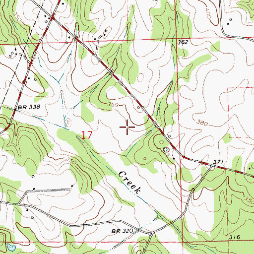 Topographic Map of Leggett Cemetery, MS