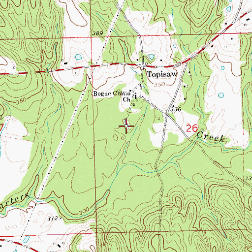 Topographic Map of Bogue Chitto Cemetery, MS