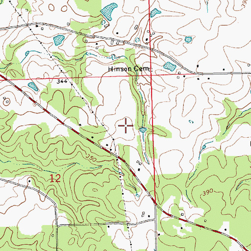 Topographic Map of Brewer-Webb Cemetery, MS