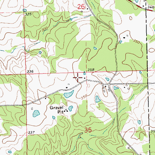 Topographic Map of Burch Cemetery, MS