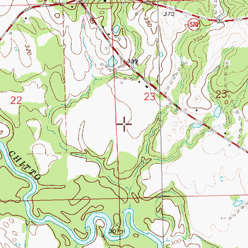 Topographic Map of Busby Cemetery, MS