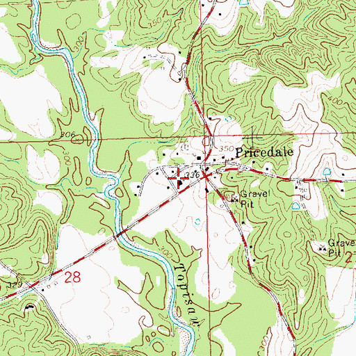 Topographic Map of Calvary Baptist Church, MS