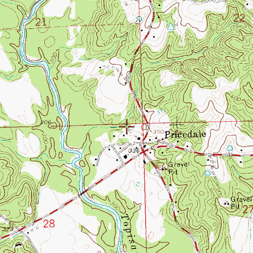 Topographic Map of Calvary Cemetery, MS