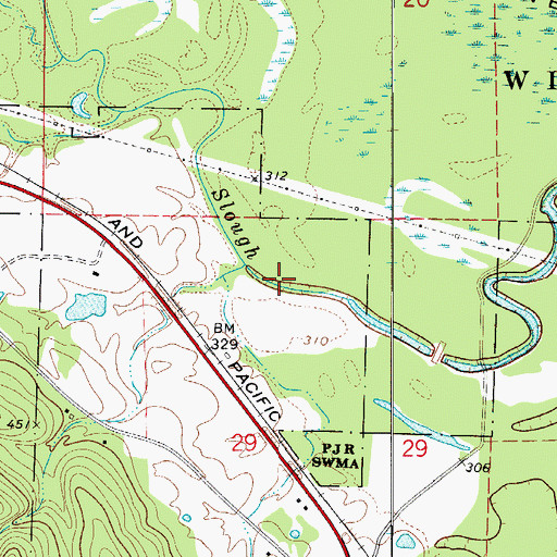 Topographic Map of Cane Island Slough, AR