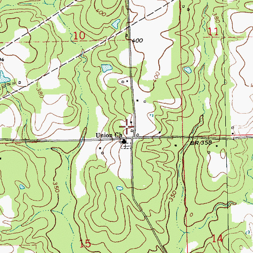 Topographic Map of Durham Cemetery, MS
