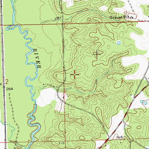 Topographic Map of Fulham Cemetery, MS