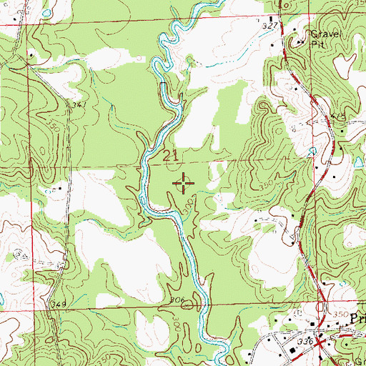 Topographic Map of Garner Cemetery, MS