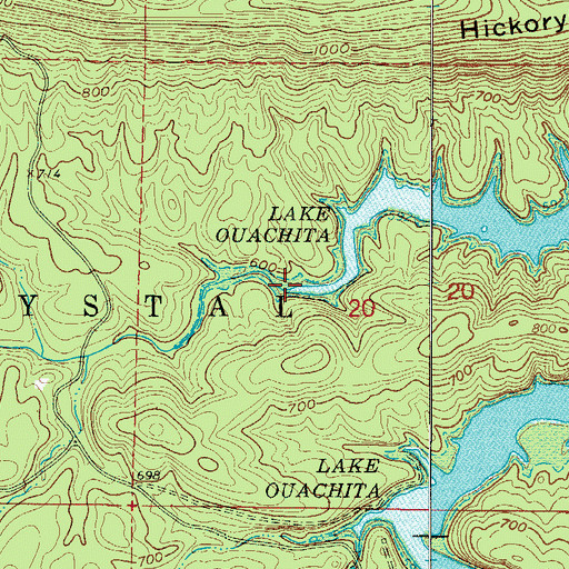 Topographic Map of Caney Creek, AR
