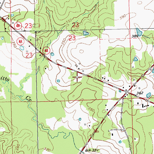 Topographic Map of Allen Cemetery, MS