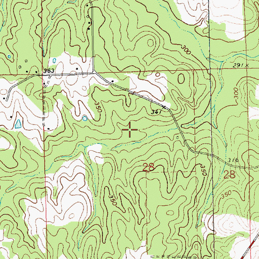 Topographic Map of Quin Cemetery, MS