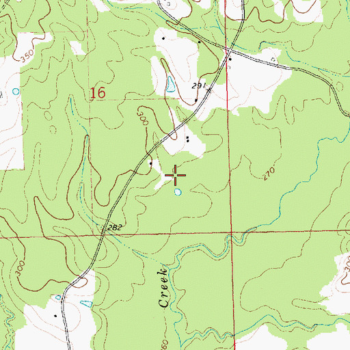 Topographic Map of Rhodus Cemetery, MS