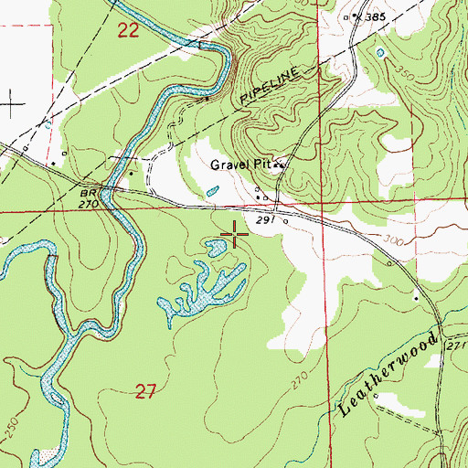 Topographic Map of Thomas Cemetery, MS