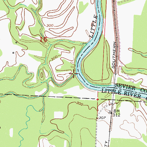 Topographic Map of Caney Creek, AR