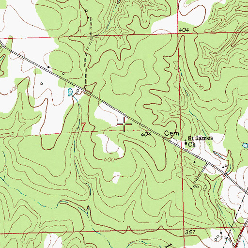 Topographic Map of Ellzey Cemetery, MS