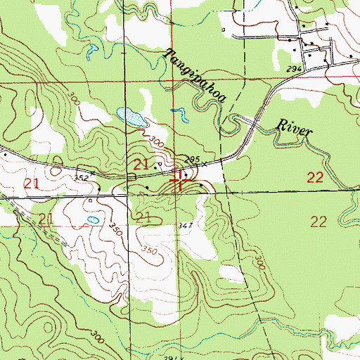 Topographic Map of Lane-Lenoir Cemetery, MS