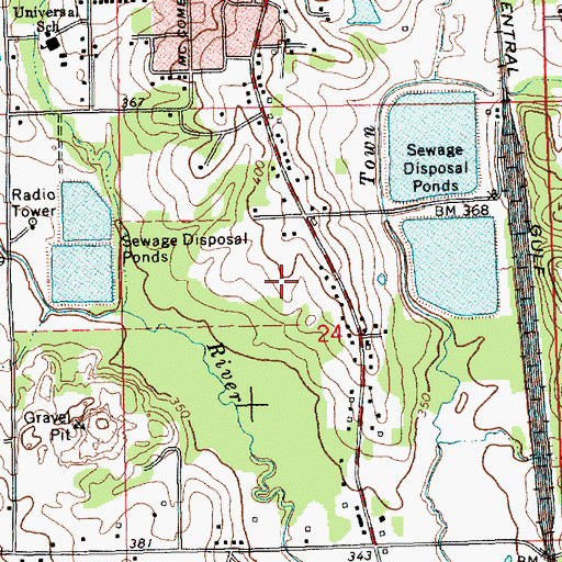 Topographic Map of Lenoir Cemetery, MS