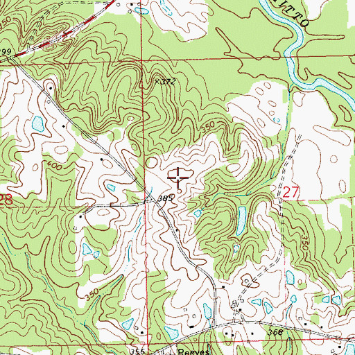 Topographic Map of Curtis Cemetery, MS