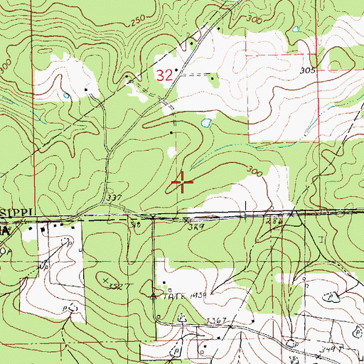 Topographic Map of Varnado Cemetery, MS