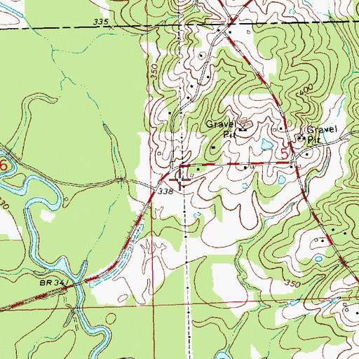 Topographic Map of Old Friendship Cemetery, MS