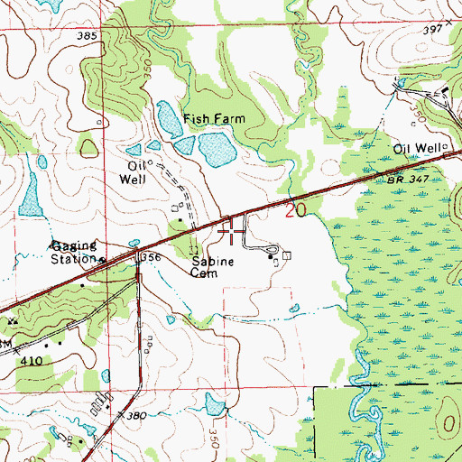 Topographic Map of Quin Cemetery, MS