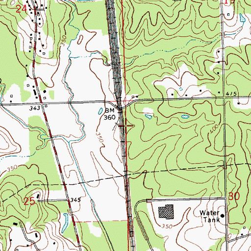 Topographic Map of Quins Station (historical), MS