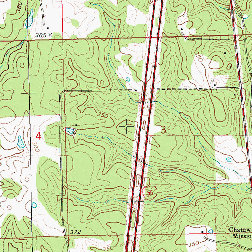 Topographic Map of Rice Cemetery, MS
