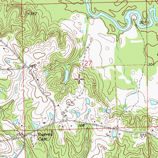 Topographic Map of Curtis Cemetery, MS