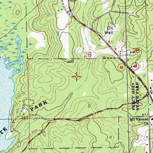 Topographic Map of Lewis Cemetery, MS