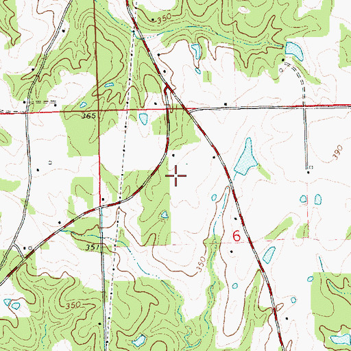 Topographic Map of Slade Cemetery, MS